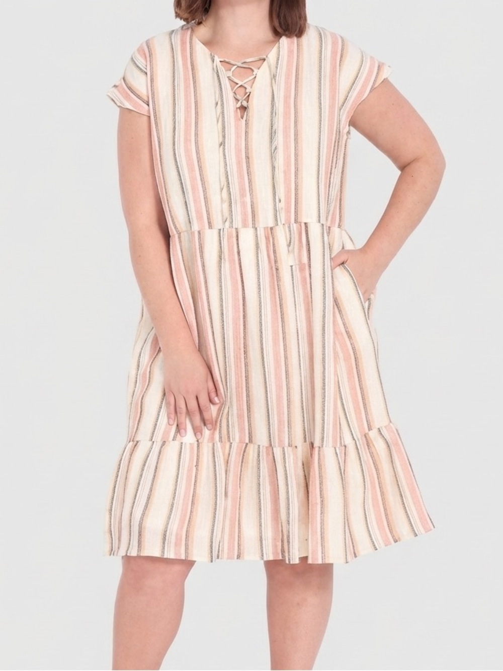 LANE BRYANT Striped Breezy Summer Dress Size 24
